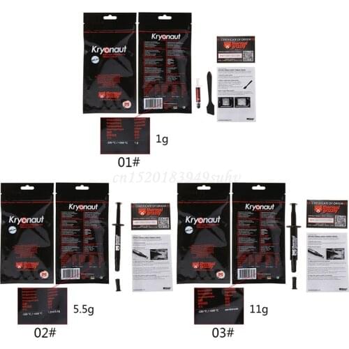 Thermal Grizzly Kryonaut CPU processor Heatsink fan Thermal compound Cooling Thermal Grease/ cooler paste 12.5 W/mk 1g/5.5g/11g