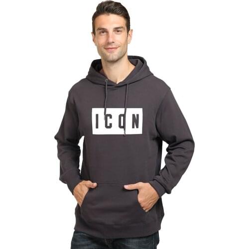 Brand ICON letters printing square bottom warm thick round neck sweatshirt pullover hoodie cotton Hoodies for men women