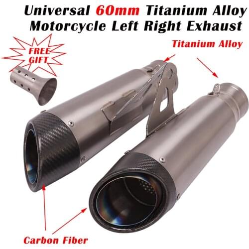 Universal 60mm Motorcycle Titanium Alloy Exhaust Left Right Escape Modified Carbon Muffler DB Killer For MT-09 Z900 S1000RR R1