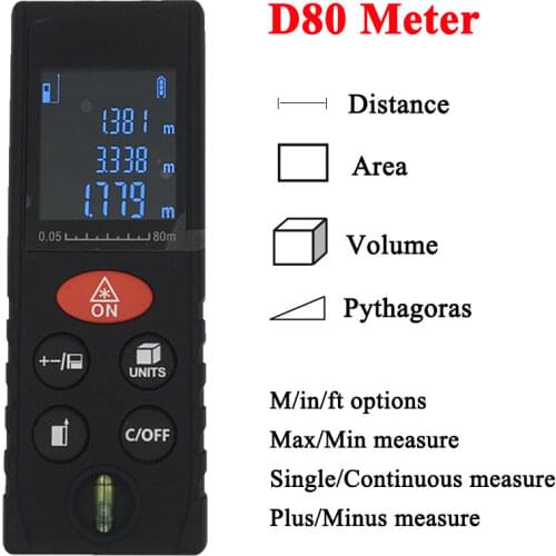 High Accuracy 100M/80M/60M/40M Laser Distance Meter Laser Rangefinder Maximum Measuring Distance Laser Tape Range Finder