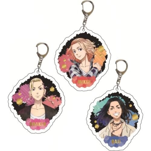 Japan Anime Tokyo Revengers Keychain Cartoon Figure Manjiro Ken Takemichi Keyring Pandent Key Holder For Men Woman Jewelry Gift