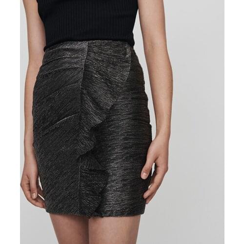 Patads French minority skirt autumn winter pleated Ruffle hem Hip Wrap Skirt lady skirt ju00261