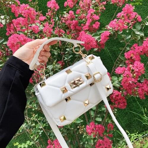 For Women High Quality Purses and Handbags Designer Rivet Shoulder Bag Women Crossbody Bag Satchel Brand Small Square Bag