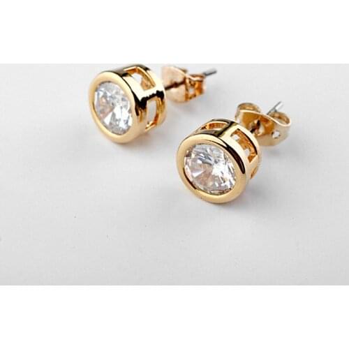 DANS ELEMENT Real Big Brand austrian crystal Fashion Stud Earring For women New Sale Hot#RG80057Gold