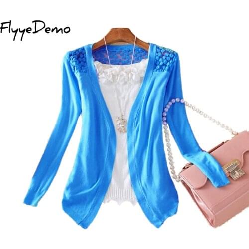 11 Colors 2020 New Women Casual Knitted Sweater Long Sleeve Knitwear Jumper Lace Cardigan Coat Outwear Tops Soft Clothing