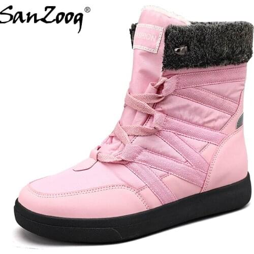 Winter Women Ankle Snow Boots Fur Warm Waterproof Female Outdoor Fashion Bottines Femme Hiver 2021 Botte High Quality