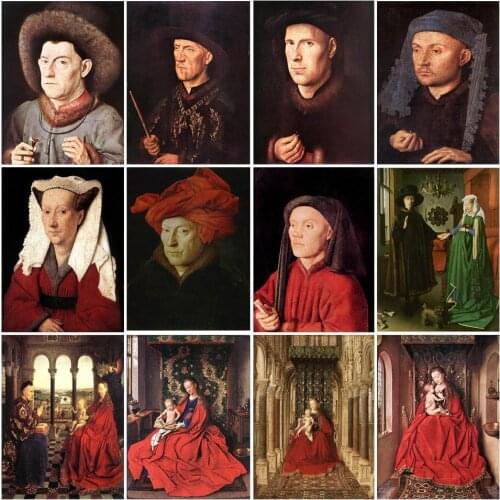 Famous Dutch Painter Jan Van Eyck Series Diamond Painting Diamond Cross Stitch Embroidery Mosaic Home Decoration