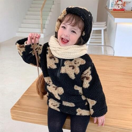 2020 Autumn And Winter New Cartoon Korean Version Of Comfortable Plus Velvet Thick Sweater Western Style