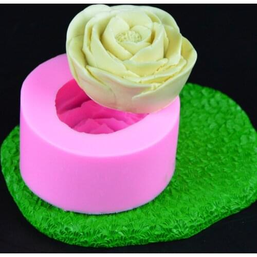 3D Rose Flower Handmade Soap Fondant Cake Decoration Silicone Mold