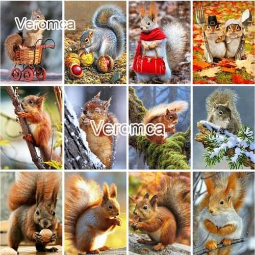 5D Mosaic Cute Animals Diamond Painting Squirrel Full Square Round Drill Cross Stitch Diamond Embroidery Kits Handicraft Gift