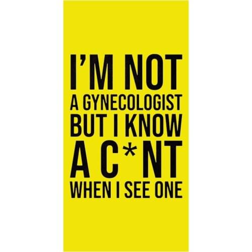 6 Colors Funny I'm not A Gynecologist Microfiber Beach Swimming Towels Know C*NT Rude Joke Humor Gift Sport Spa Towels for Adult