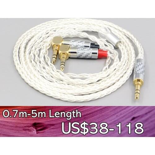 LN007679 8 Core Silver Plated OCC Earphone Cable For Verum 1 One Headset L Shape 3.5mm Pin Headphone
