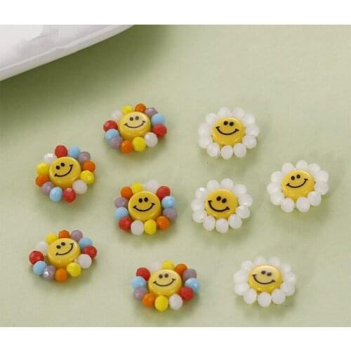 Handmade flower/Smiley shape 15mm acrylic beads 20pcs/lot diy jewelry earring/bracelet/necklace pendant accessory