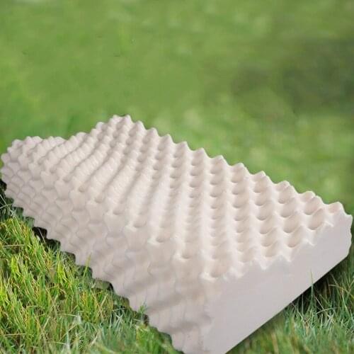 Neck Head Care Natural Latex Pillow Bed Cervical Orthopedic Sleeping Bedding Wave Curve Shaped Massage s