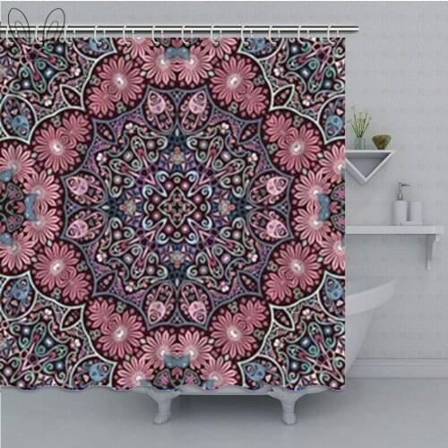 Aplysia Mandala Background Shower Curtain Islam Arabic Indian Ottoman Motifs Bathroom Shower Curtain Accessories