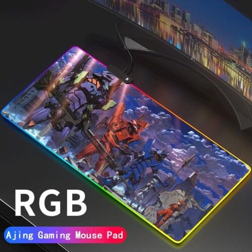 Evangelion RGB Large Gaming Mouse Pad 900x400mm LED Lighting Mousepad Gamer Computer Desk Mat Pad EVA Gamer