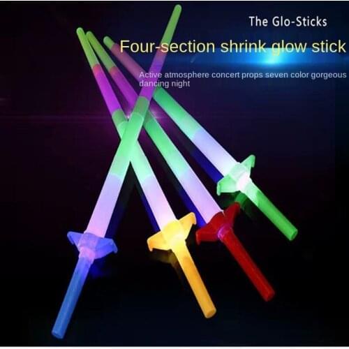 Large Luminous Rod Fluorescent Rod Four Section Telescopic Rod Concert Activity Props Childrens Luminous Toys Wholesale