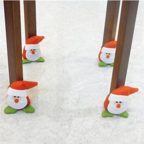 4pcs/lot Christmas Chair Leg Cover Table Leg Chair Foot Covers Table Decor Santa Claus Snowman Chair Cover Christmas Decorations
