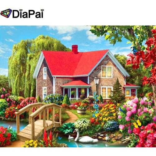 DIAPAI 100% Full Square/Round Drill 5D DIY Diamond Painting "House landscape" Diamond Embroidery Cross Stitch 3D Decor A19744