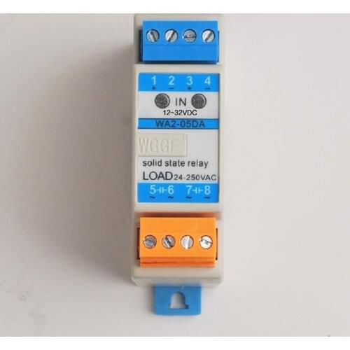 Din Guide 2Loop SSR 5A AC220V Compact Solid State Relay with Heat Sink