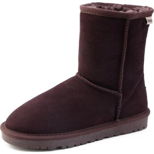 Men classic cow the velvet pile leather boots male SIZE46.47 non-slip soles and velvet thickening shoes Men leisure warm boots