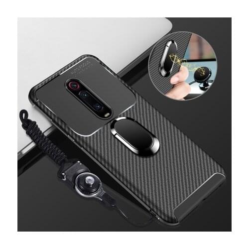 For Xiaomi Redmi K20 Pro Case Soft Carbon fiber With Stand Ring Protect Back Cover Case for Xiaomi Redmi 8 8A 7 7A 6 6A 5 Plus