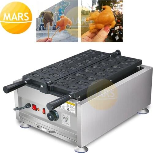 Stainless Steel Grilled Chicken Cake Baker Electric 220v 110v Grilled Pan Cake Making Machine Roast Chicken Shape Egg Cake Oven