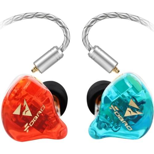 FDBRO 2021 CNC Resin Earphones In-ear Cable Plug MMCX HIFI Subwoofer Universal Magic Sound Earplugs Wire Control Red Blue Cable