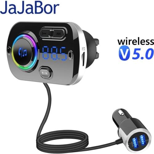 JaJaBor FM Transmitter FM Modulator Wireless A2DP MP3 AUX Audio Music Car MP3 Player Bluetooth 5.0 Carkit Handsfree Quick Charge