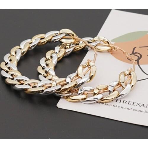 Go2Boho Acrylic Jewelry Chain Earring For Women 2020 New Gold Plated Ear Ring Fashion Jewellery Acrylics Hoop Earrings