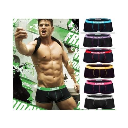 A Set 7pcs Men Boxer Shorts Underwears Mens Cotton Boxers Trunks Mens Sexy MYDAY Boxer Underwears Wholesale