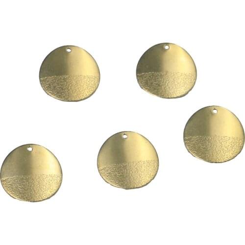 20*0.8mm brass arc half face embossed single hole disc pendant DIY necklace earring accessories for bracelet making
