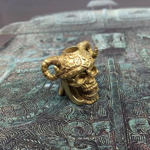 Brass Knife Skull Beads Umbrella Rope Cord Outdoor Knife Gadgets Pendant