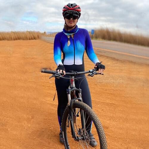 Summer Cycling Equipment Womens Bicycle Jumpsuit Long Sleeve Female Road Bike Monkey Breathable Mountain Bike Riding Clothing