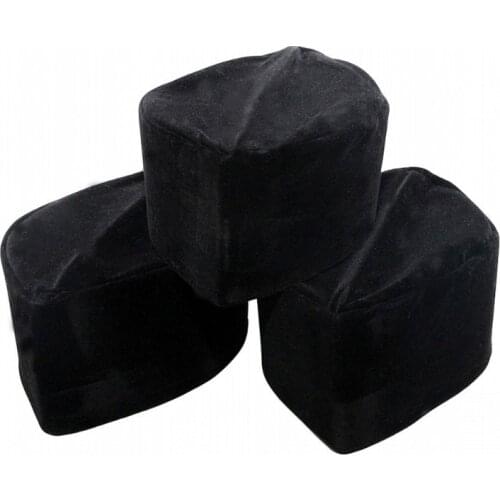 Muslim Men Velvet Black Kufi Hat Islamic Turkish Takke Prayer Cap Bonnet Turban