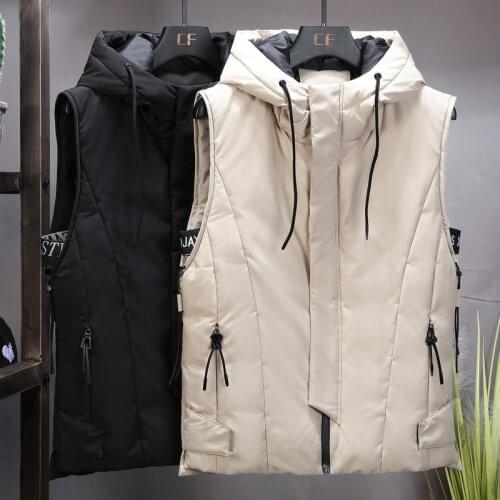 2020 New Thicken White Duck Down Vest Men Winter Waterproof Warm Hooded Big Pockets Sleeveless Coat Plus Size 4XL 5XL 6XL