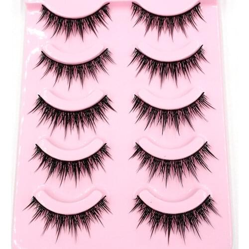 5 pairs /set False Eyelashes Handmade Sharpening Process False Eyelashes Natural Crisscross False Eyelashes