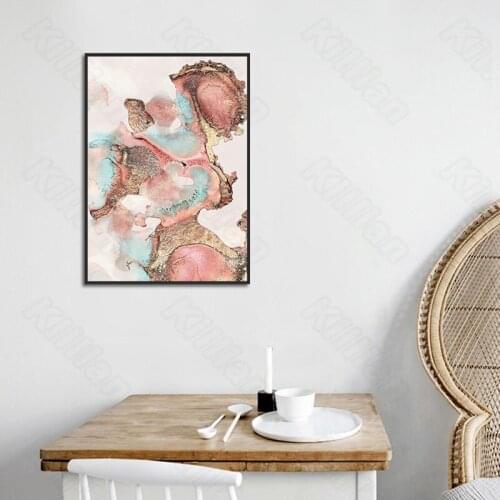 Modern Style Murals Abstract Distortion Pink Frameles Poster Home Residential Bedroom Decoration Living Room Canvas Painting