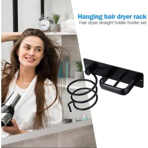 1PCS Wall Mounted Bathroom Hair Dryer Holder Aluminum Alloy Hair Straightener Holder Storage Shelf Bathroom Accessories Baño