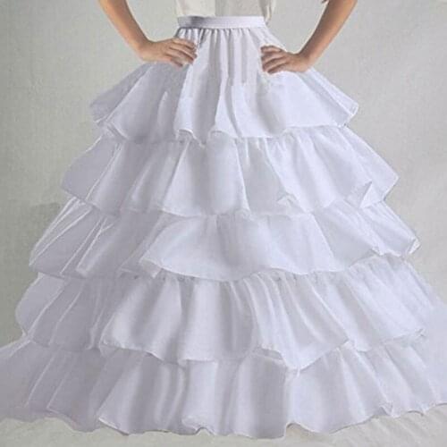 5 Slip Ruffles 4 Hoops Petticoat Underskirt for Bridal Wedding Gown Evening Dress