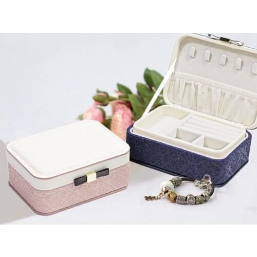 New High-end Jewelry Box Fashion Travel Portable Necklaces Rings Earrings Jewelry Packaging Display Box Christmas Gifts