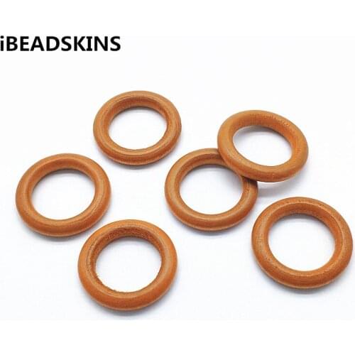 New arrival! 29mm 200pcs/lot brown color Environmental Paint rings-shape Wood beads for jewelry DIY making( desgin as shown)