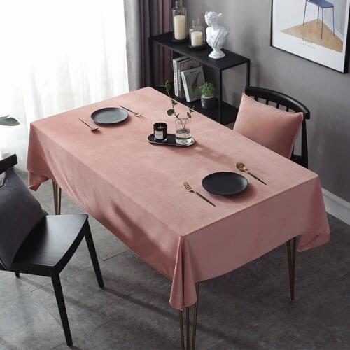 Solid Color Tablecloth Nodic Table Cloth Rectangle/round Table Cover for Wedding/party Decorative Velvet Fabric Tablecloth