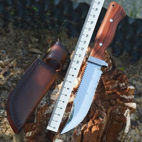 Free shipping Sharp D2 Steel outdoor straight knife hand forged camping defensive tactical survival knife portable hunting knife