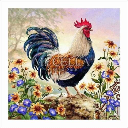 Rooster Diamond Embroidery Animal 5D Diy Diamond Painting Cross Stitch Mosaic Full Rhinestone Needlework Gift Home Decor