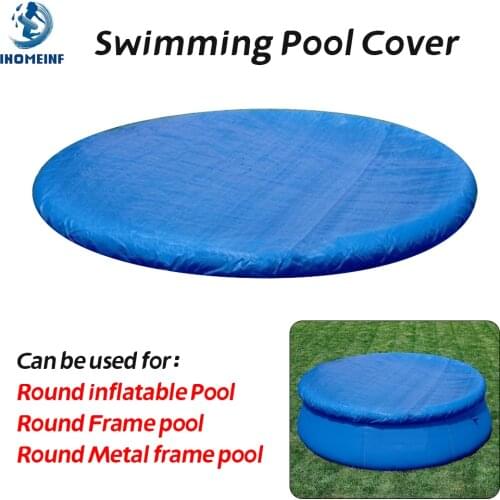6/8/10/12/15 ft Swimming Pool Cover Apply to Inflatable/Metal Frame Round/Rectangle Above Ground Pool Waterproof Dust Covering