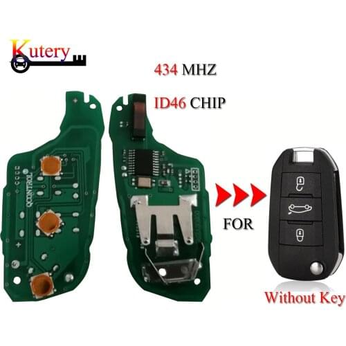 Kutery 10PCS/Lot Remote Car Key Circuit Board For Citroen C4I For Peugeot 508 3Buttons ID46 Chip 433MHZ