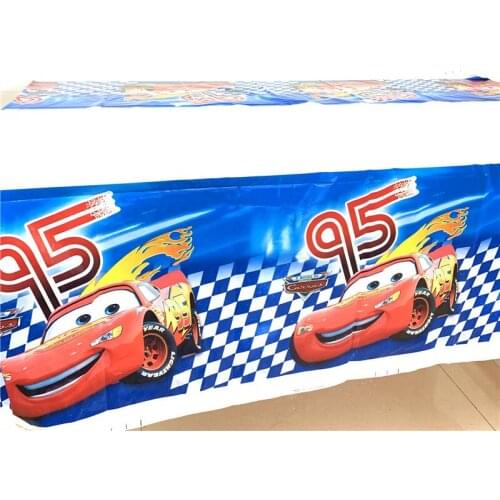 Disney Cars Lighting Mcqueen 108*180CM Birthday Party Decoration Kids Supplies Disposable Tableware Tablecloth Baby Shower