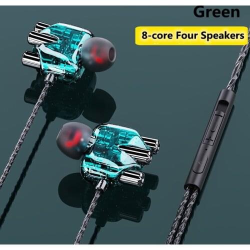 Stereo 3.5MM Jack Wired Earphone Universal In-Ear Heavy Bass Stereo Wired Earphones Sports Gaming Headsets with Mic For Phone S