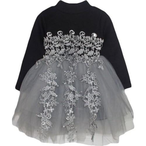 Full Spring Autumn Long Sleeves Children Girl Clothes School Dress For Girls Mini Tutu Kids Party Wear Clothing Knee-length